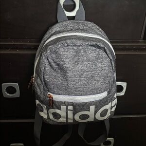 Adidas Gray Backpack with White Accents